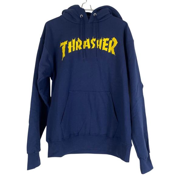THRASHER Blue Burn it Down Hoodie SIZE Medium NWT - Picture 2 of 5